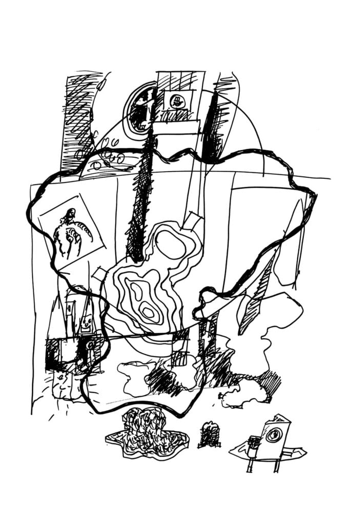Ex voto, 1994, encre sur papier, 105 x 75 cm